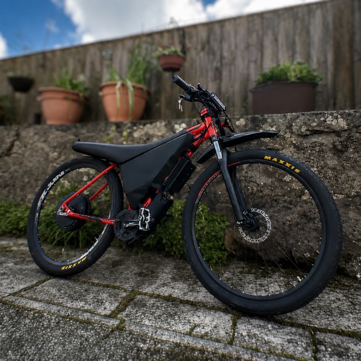 A mountain bike converted to electric with a Coastal E-Kits conversion kit